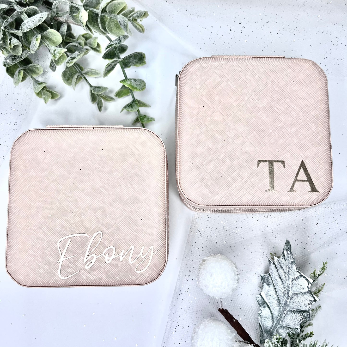 Personalised Pink Mini Jewellery Box | Personalised Bridesmaid Gift | Personalised Travel Jewellery Box for Holiday | Custom Bridal Favour