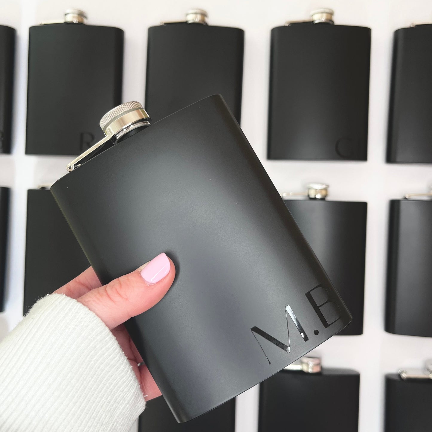 Personalised Hip Flask | Groomsman Flask | Best Man Gift | Groom Black Hip Flask | Wedding Special Occasion Gift for Man | Stag party Gifts