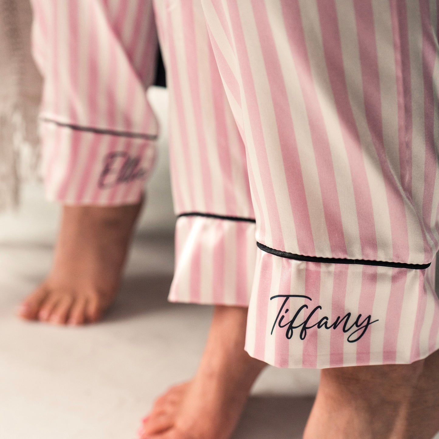 Personalised Pyjamas for Christmas| Personalised Pink Christmas pjs | Matching xmas pjs for girls | 18th Birthday Pyjamas | Pink satin pjs