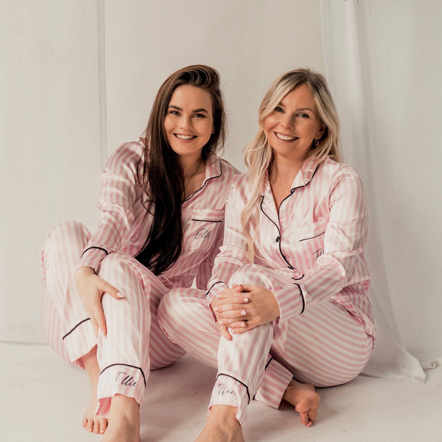 Personalised Pyjamas for Christmas| Personalised Pink Christmas pjs | Matching xmas pjs for girls | 18th Birthday Pyjamas | Pink satin pjs