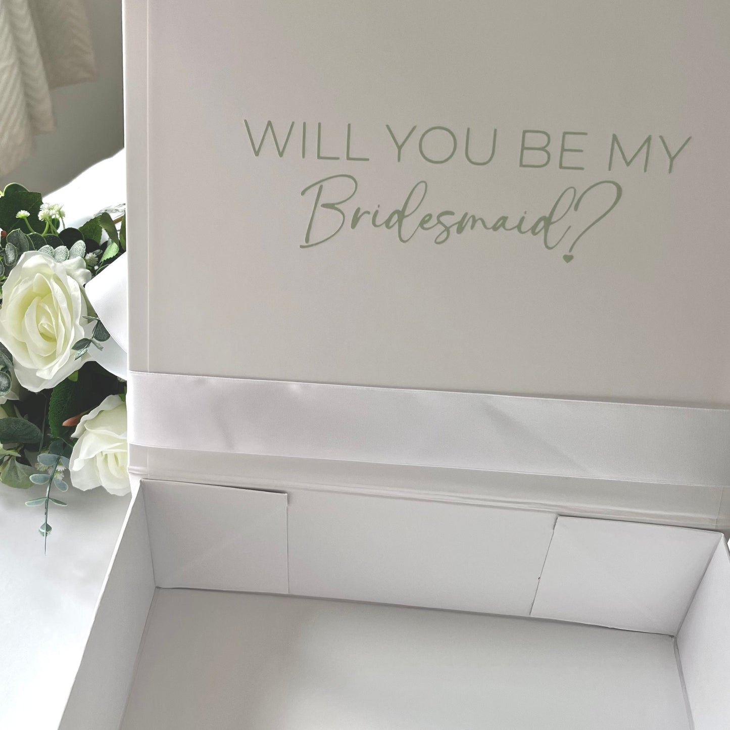 Sage Green Personalised Bridesmaid Proposal Box | Green Bridesmaid Proposal | Green Wedding Box | Personalised Green Gift Box