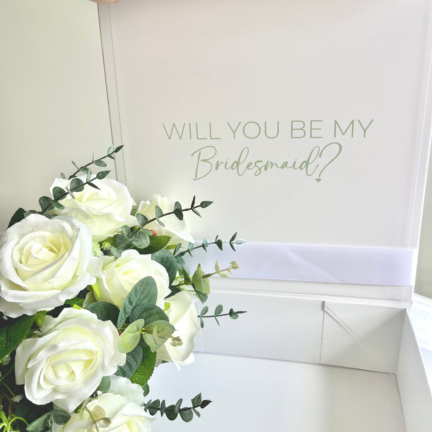 Sage Green Personalised Bridesmaid Proposal Box | Green Bridesmaid Proposal | Green Wedding Box | Personalised Green Gift Box