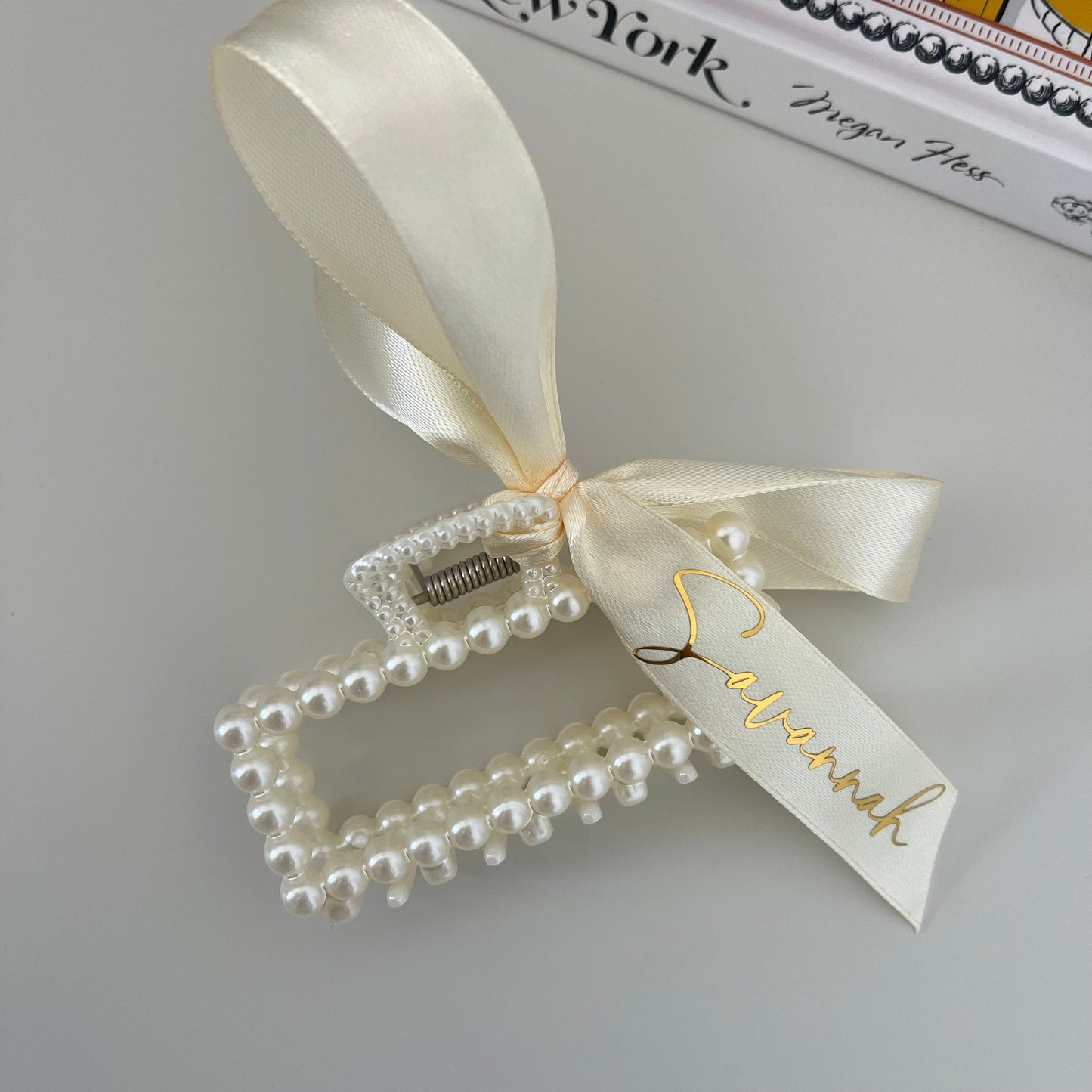Flower Girl Gift | Flower Girl Hair Clip | Personalised Flower Girl Pearl Clip | Flower Girl Proposal Gift | Personalised Claw Clip