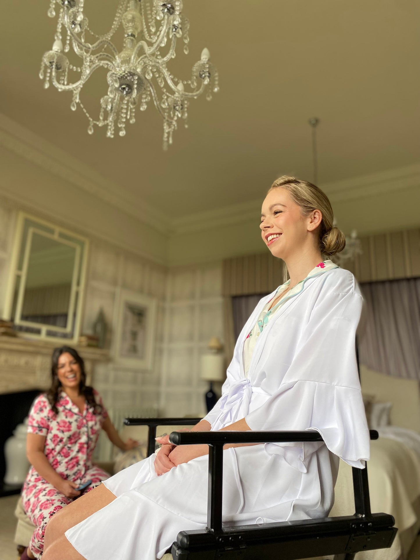 Personalised White Luxury Frilled Bridal Robe