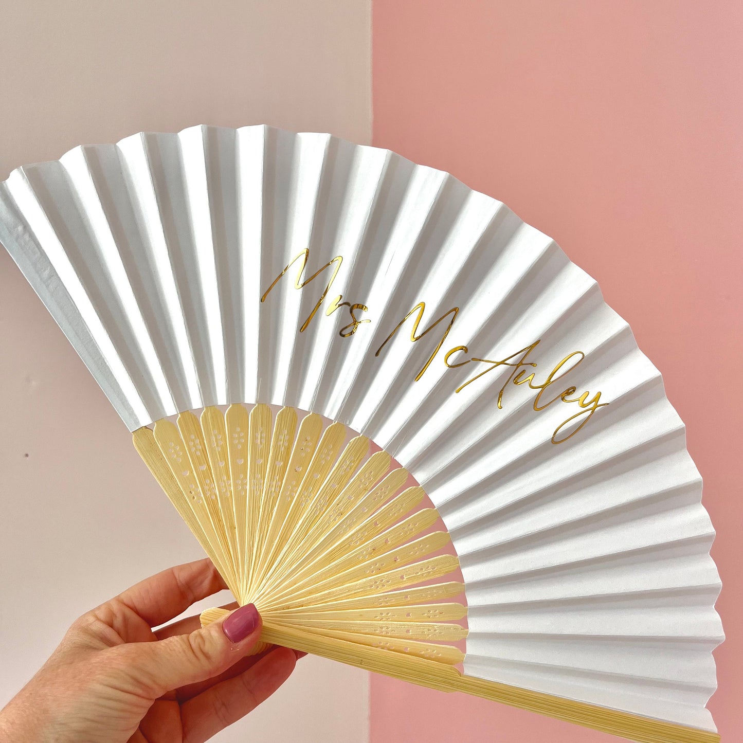 Personalised Fan | Hand Fan | White Fan Hen Party | Black Fan Girls Holiday Fans | Paper and Bamboo Personalised Fan for Girls Trip |