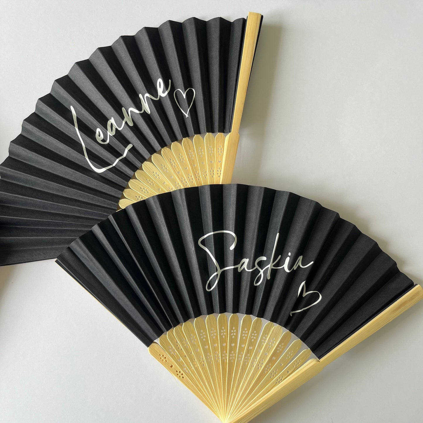 Personalised Fan | Hand Fan | White Fan Hen Party | Black Fan Girls Holiday Fans | Paper and Bamboo Personalised Fan for Girls Trip |