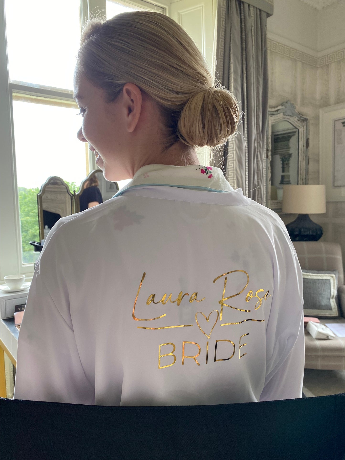 Personalised White Luxury Frilled Bridal Robe