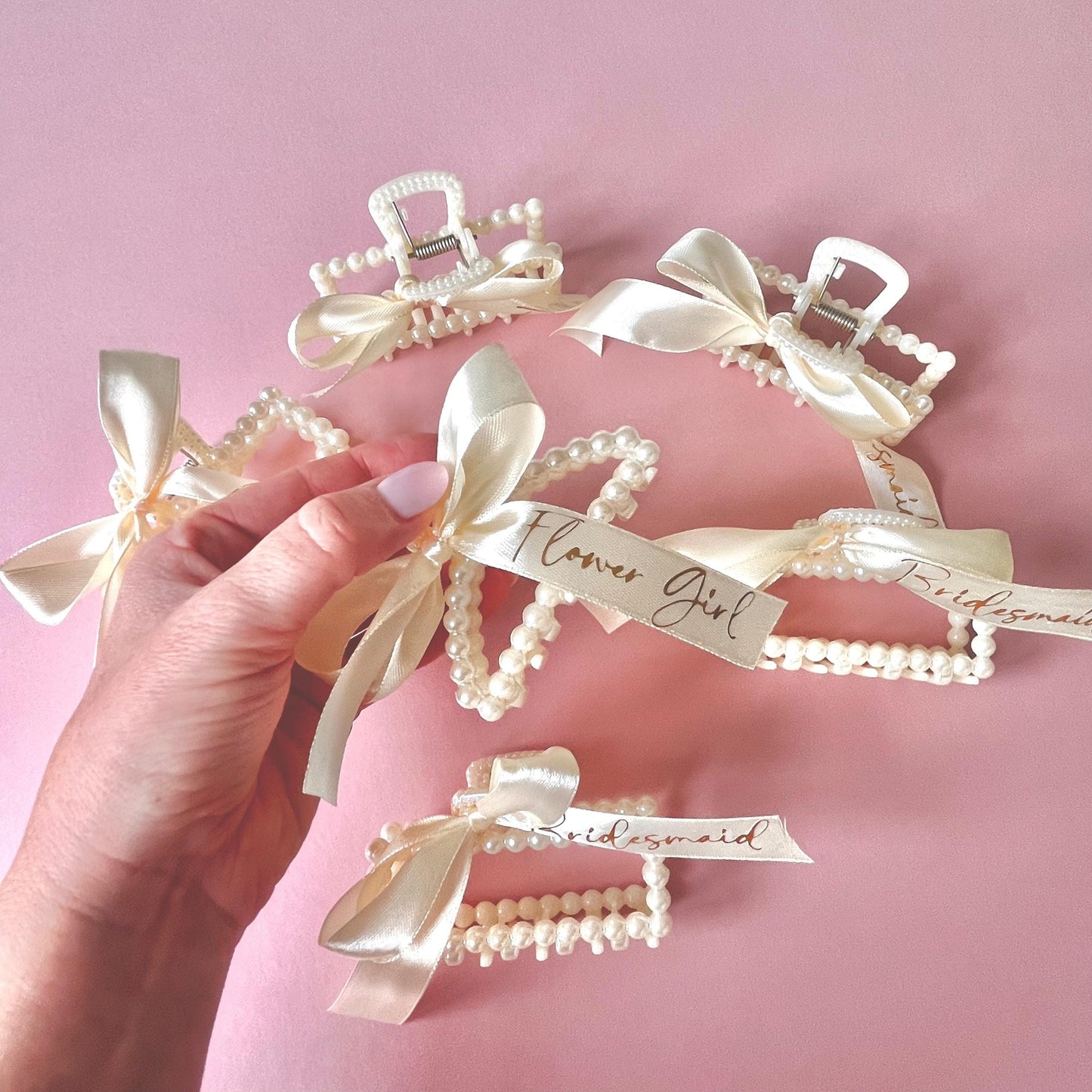 Flower Girl Gift | Flower Girl Hair Clip | Personalised Flower Girl Pearl Clip | Flower Girl Proposal Gift | Personalised Claw Clip