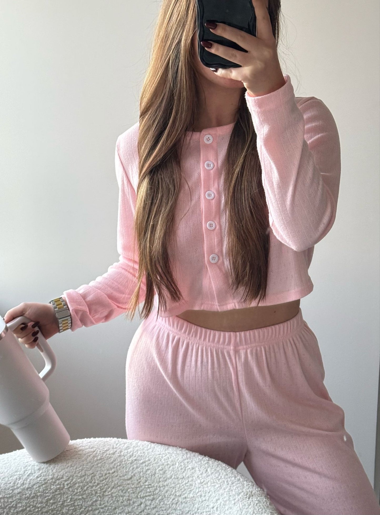 Pink Cloud Pointelle Pyjamas