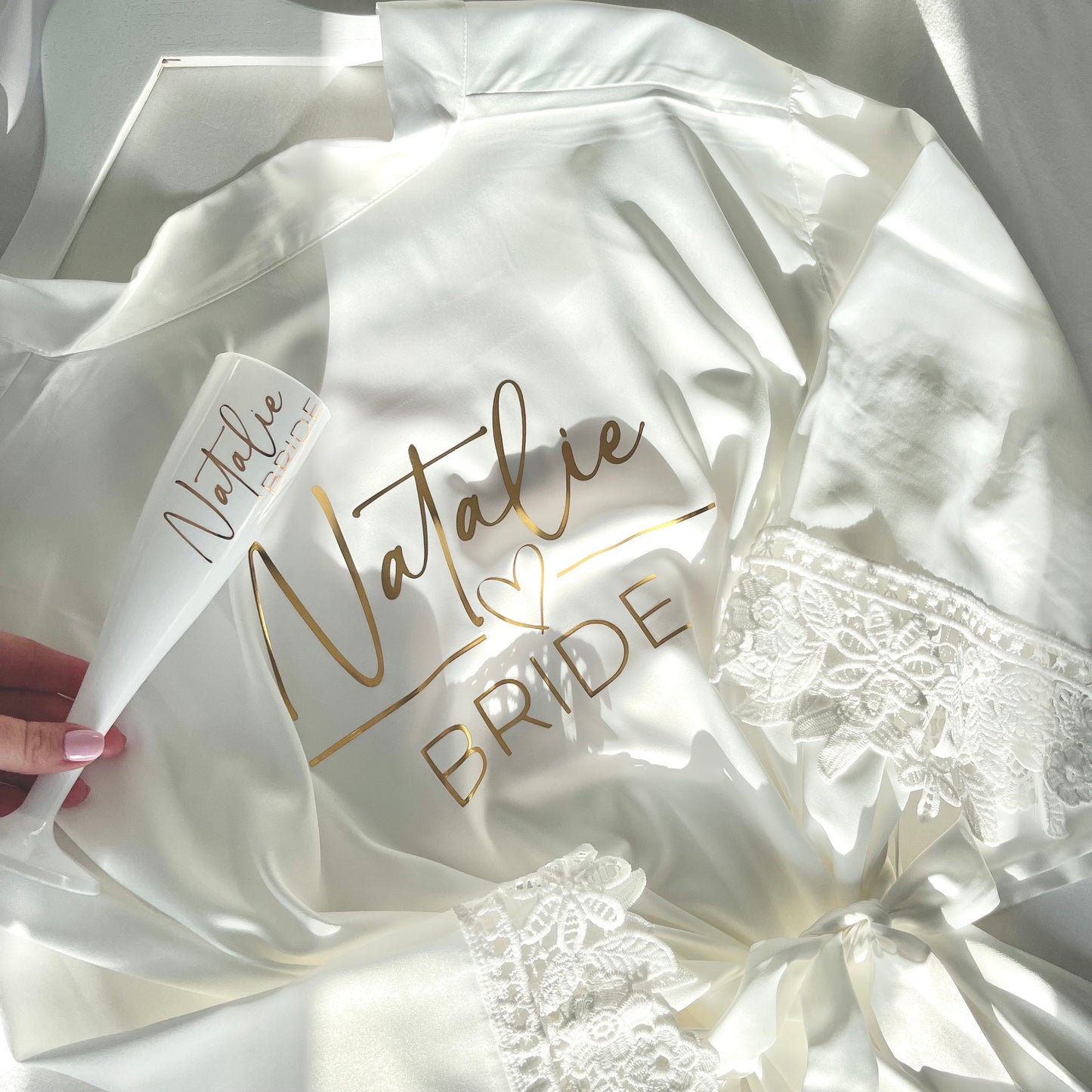 Personalised White Bridal Robe