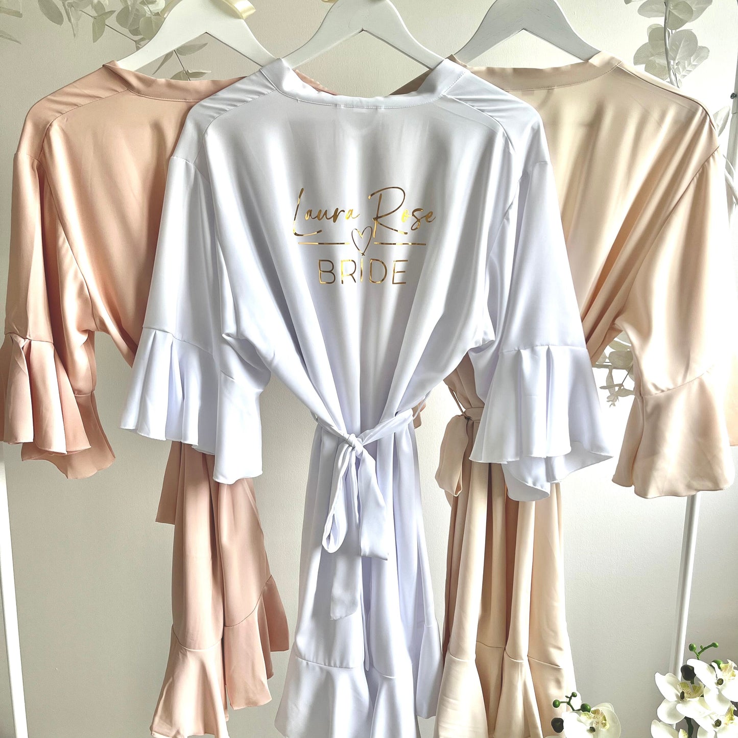 Personalised Luxury Ruffle Bridesmaid Robe