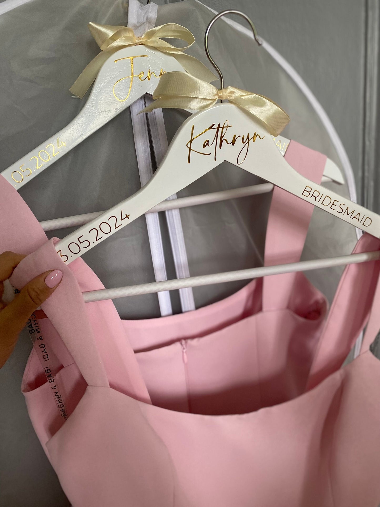 Personalised Hanger for Wedding Morning | Personalised Hanger for Bride Dress | Wedding Hanger for Bridesmaid | Bridesmaid Proposal Hangers