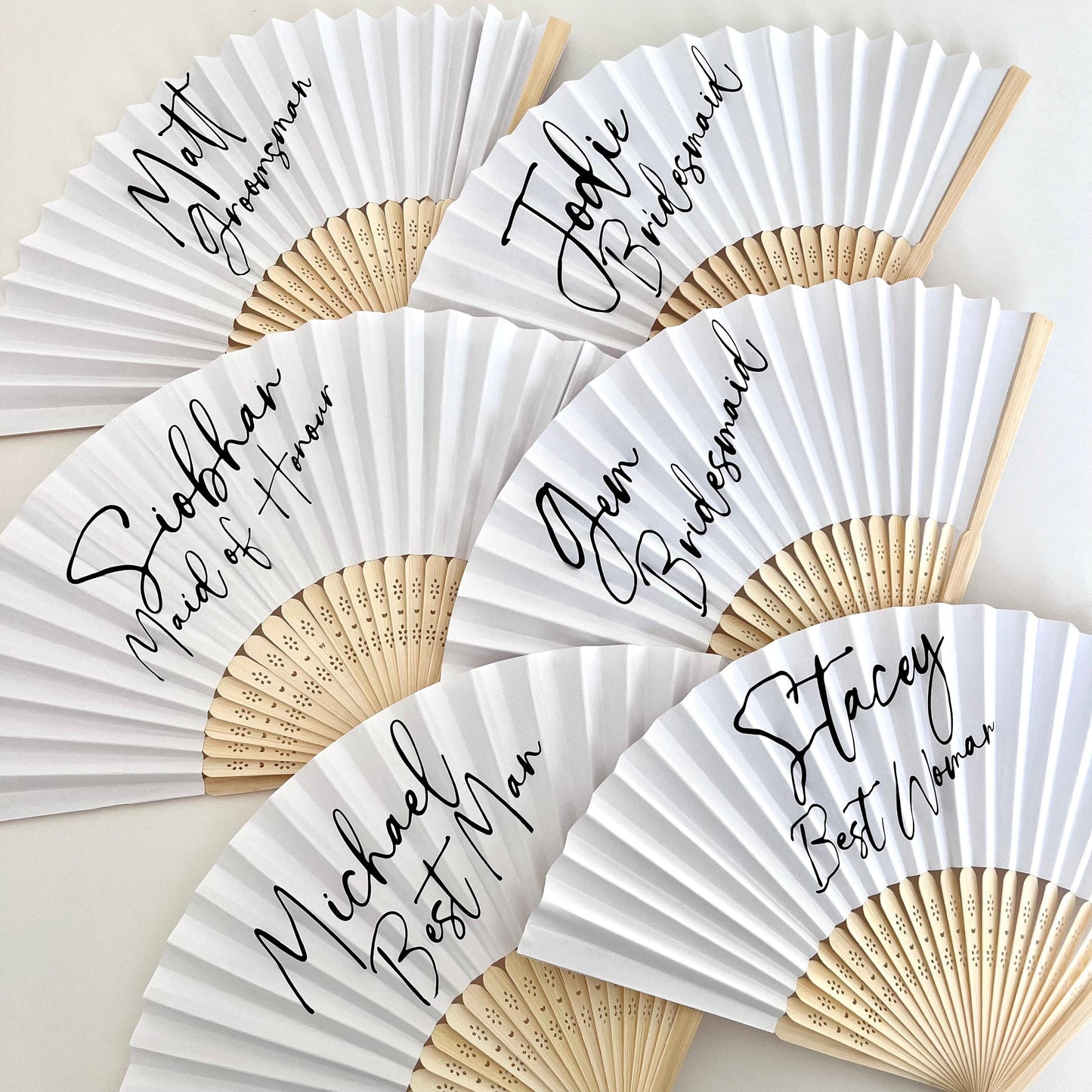 Name hand fan | Personalised bamboo paper foldable fan for hen parties | Party fan for holiday | Blue Greece Fans for Girls Trip |