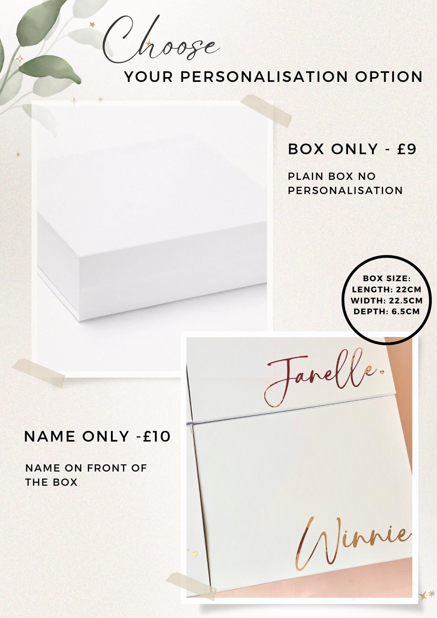 Personalised Bridal Box | Bridesmaid Proposal Box | Medium Sized White Luxury Box Magnetic Gift Box | Maid of Honour Box | Bridesmaid Box