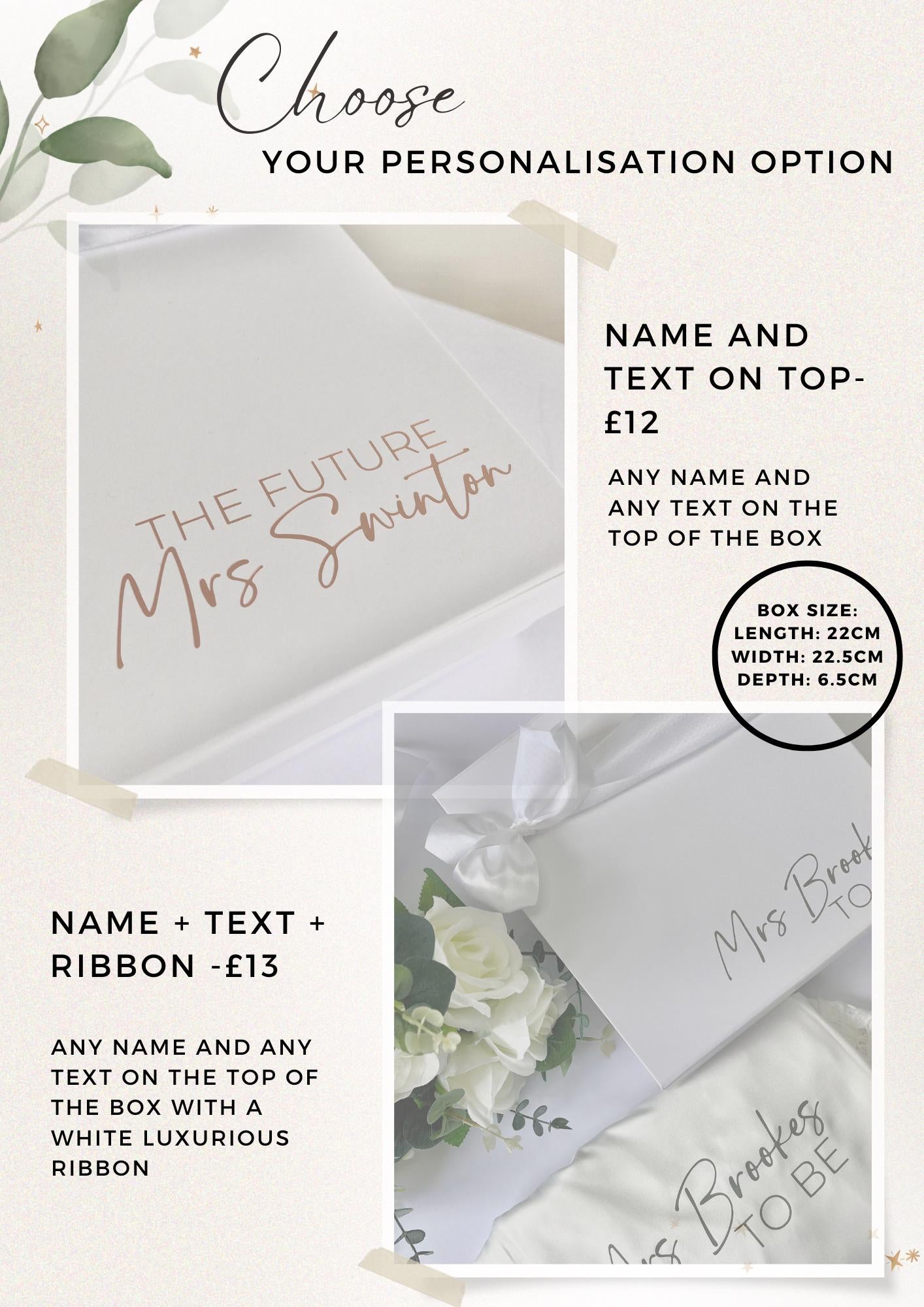 Personalised Bridal Box | Bridesmaid Proposal Box | Medium Sized White Luxury Box Magnetic Gift Box | Maid of Honour Box | Bridesmaid Box